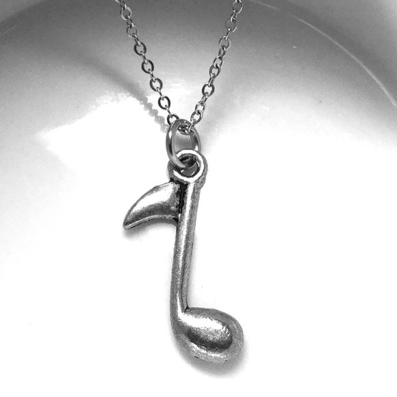 Small Music Note Charm Necklace - Picture 1 of 1